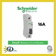 1Pole Schneider Easy9 MCB 16A C 6000A 230V Miniature Circuit-Breaker (EZ9F56116)