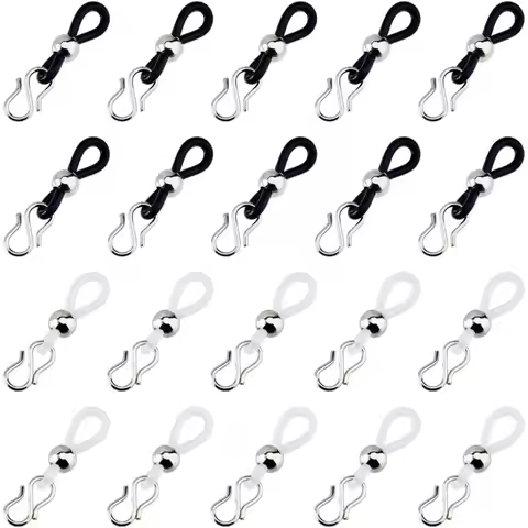 20Pcs Jeans Keep Zipper 2 Color Zipper Holder Upper Pant Zipper Keeper Jeans Zipper and Button Hook 
