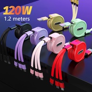 3 in 1 Retractable Fast Charging Cable Data Cable Micro Type C USB Charger Cable Wire For IPHONE OPP