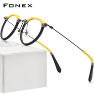 FONEX Acetate Titanium กรอบแว่นตาผู้ชาย2022ใหม่ Retro Vintage Oversize รูปหลายเหลี่ยมแว่นตาผู้หญิง Ultralight กรอบแว่นตาแว่นตาญี่ปุ่นสไตล์เกาหลี F85738