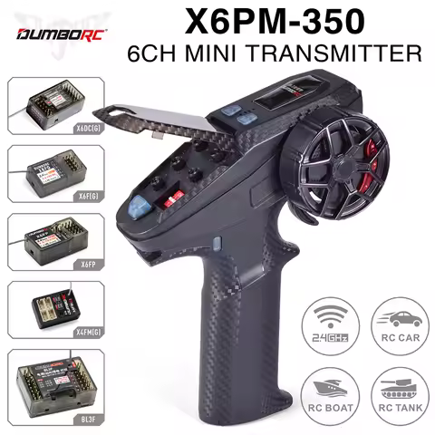 DUMBORC X6PM-350 RC Transmitter and Receiver Kit BL3F/X6FG/X6FP/X4FMG 2.4GHZ RC Controller 6CH Gyro 