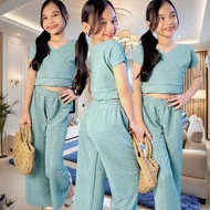 Pants terno top short sleeve for kids fit 7-10 yrs old girls set & coords kids fashion clothes