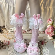 Lolita Bow Pearl Girl Socks Lolita Sweet Lace Socks