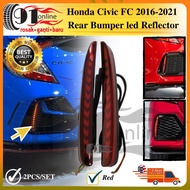 Honda civic fc 2016-2021/ City Hatchback 2022 type r rear bumper led reflector lamp lampu belakang Red Arrow style