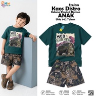 MiniSize.ID Camo Pattern Children's Cargo Shorts Set 1-12 Years Cool Army Camouflage Children's Moun