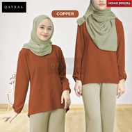 𝐐𝐀𝐘𝐑𝐀𝐀 LILY Button Blouse Cotton Laici Long Sleeves / Muslimah Blouse / Blouse Muslimah Casual