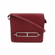 Hermes Roulis迷你豬鼻子斜背包Evercolor牛皮銀扣K1石榴紅X刻