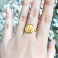 Cincin koin elizabeth mahkota emas asli kadar tua cincin 16k 700