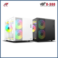 YGT V300 MINI GAMING CASE BLACK WHITE MICRO-ATX/ITX