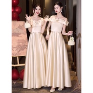 bridesmaid dress plus size bridesmaid dress Champagne Satin Bridesmaid Dress 2025 - Stylish Wedding 