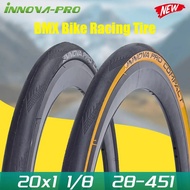 INNOVA 20x1 1/8 3/8 BMX Bike Racing Tire 20inch 451 Wheel Lightweight Folding Tire with Yellow Sidew