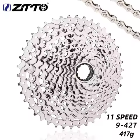 ZTTO MTB Bike 11 Speed 9-42T Cassette XD Sprocket Lightweight Silver 9-42 Steel Cassette 11s 42T 11V