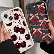 Red Cherry Bow Casing For OPPO Realme 15 14 Pro 5 6i 5i 7 9 Pro 8 8i C65 C63 C75 C33 C31 C30S Reno 4