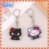 SUHE Keyring, Acrylic Kawaii Keychain,  Spiderman Sanrio Hello Kitty Anime Pendant School Bag Pen Bag