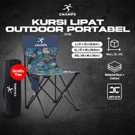 Champs Folding Chair Portable Camping Mountain Chair Easy To Fold Foldable Chair L/XL/XXL - Motif
