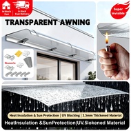 Transparent Balcony Canopy Rainproof Sunshade, Anti-UV Awning for Doors/Windows/Roof Easy to install