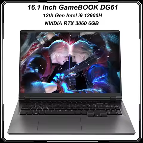 16.1 Inch Gaming Laptop Intel i9-12900H NVIDIA RTX 3060 6G 64GB DDR4 2TB SSD 144Hz RGB Keyboard WIFI