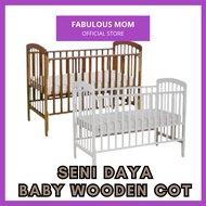 [SENI DAYA] Baby Wooden Cot 4-in-1 Convertible Cot (SDB893) Set Kayu Katil Bayi Kanak Kanak