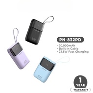 Pineng Original PN-832PD 20000mAh PowerBank Built-In Cable 22.5W Fast Charging charge Power Bank