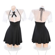 ชุดนักเรียนอินเตอร์ ชุดคอสเพลย์  ชุดมาพร้อมคอซอง  กระโปรงหยักเอวสูงคล้องคอ T-722