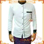 Baju Semi Safari Bali Lengan Panjang Lis Hitam Size S M XL XXL