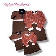 BROWN Tshirt Sedondon Keluarga / Design Ropol / Blouse Muslimah / Set Family / Sedondon ibu anak