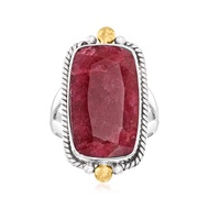 Ross-Simons 9.50 Carat Ruby Ring in Sterling Silver With 18kt Gold Over Sterling