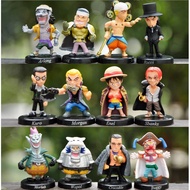 12pcs/set Anime One Piece Q Version Luffy Shanks Buggy Gekko Moria Rob Lucci Figures Collections Dol