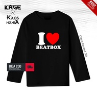 I HEART BEATBOX Long Sleeve T-Shirt - Beat Box Music T-Shirt KAGE KAOS