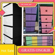 Multipurpose 4-Tier Plastic Wardrobe Clothes Rack