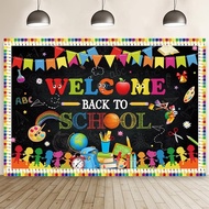 7x5ft Welcome Back to School Backdrop for Photography Kids First Day of School Background Chalkboard