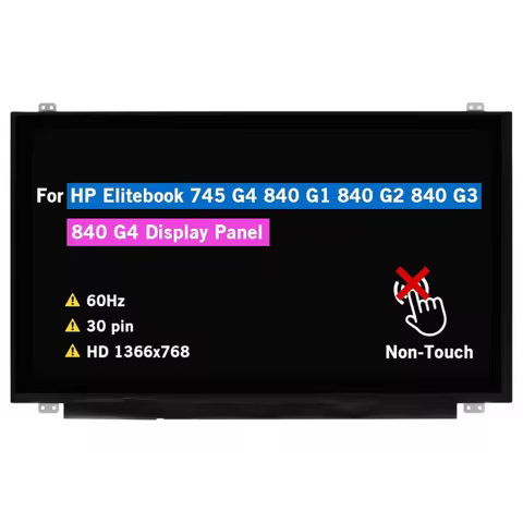 For HP EliteBook 840 G1 G2 G3 G4 745 G4 14.0" HD 1366x768 30-Pin Non-Touch Matte LCD Screen Replacem