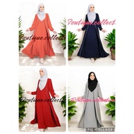 JUBAH CEY MUSLIMAH FASHION TERBARU 2 LAPIS JUBAH ABAYA IRONLESS