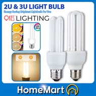 OKES 2U 3U Tube Bulb OKA Lighting Light Bulb 9w 18w 22w E27 PLC Energy Saving 2700K 6500K Lightbulb 