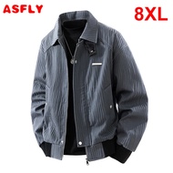 ASFLY 8XL Plus Size Jacket Men Spring Autumn Jacket Fashion Casual Solid Color Jaket Lelaki Big Size