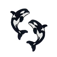 Free Whale Embroidery Killer Whale Cloth Patch Clothes Patch Sticker Sewing Sticker Ironing Sticker 