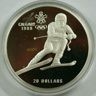 1988加拿大奧運銀幣~重約34公克，奧運銀幣，加拿大銀幣，限量銀幣，銀幣，紀念幣，錢幣，幣~加拿大奧運銀幣