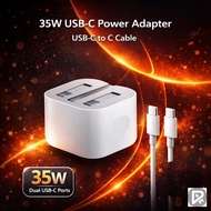 35W Power Adapter Fast Charging + Cable Type‑C to Type‑C