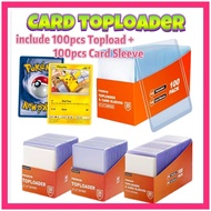 TCG Toploader [100pcs Toploader + 100pcs Card Sleeve] Pokemon One Piece Card Sleeve Trading Card Hol