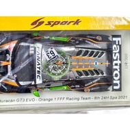 spark 1 43 赛车模型 Hurac啊啊n GT3 EVO - Orange 1 FFF Racing Team - 8th 24H Spa 2021 到付