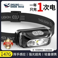lampu suluh kepala Lampu depan memancing malam, pengisian cahaya yang kuat, lampu suluh hernia kepal