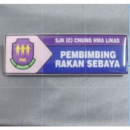 Name Tag Arylic PRS Custom Made PRS Sekolah Tag Nama with Pin PRS