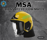 หมวกผจญเพลิง ยี่ห้อ MSA รุ่น XF1 ไฟฉาย LED 2 ข้าง สีเหลือง