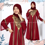 Abiyyuco TA9027A | Gamis Abaya Turkey Anak Perempuan  Turki Remaja Hitam Turky Warna dan Putih Mewah