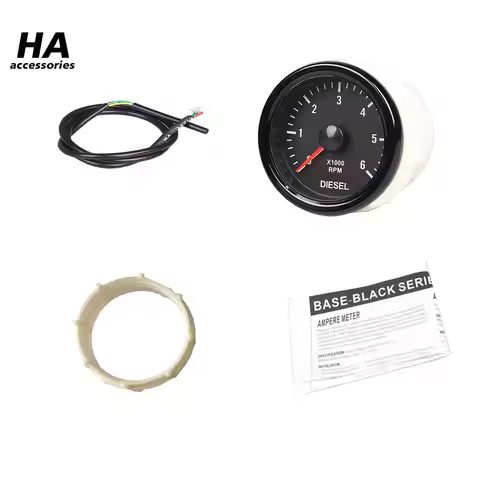 HA Accessories 52MM 2inch Auto Gauge Diesel Tachometer 0-8*1000RPM Meter
