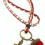 Paris*Le Bonheun。臘線編織GOGORO。證件套。頸繩鑰匙圈。暖暖紅