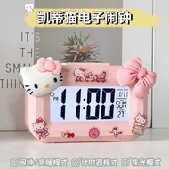 Cute Hello Kitty Luminous Mini Clock Student Dormitory Multifunctional Desktop Desk Clock Can Time M