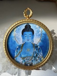 西藏手繪藥師一線+扎基拉姆前世今生雙面唐卡