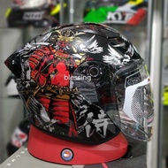 Helm Nhk R1 Max Kabuto Black Red Half Face