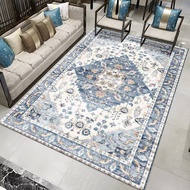 Imitation cashmere foldable washable living room rug, Persian ethnic style rug, bedroom bedside rug